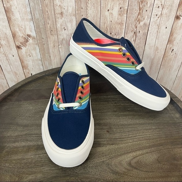 Vans Authentic SF Retro Rainbow Stripes Size 7 Women - Picture 1 of 9